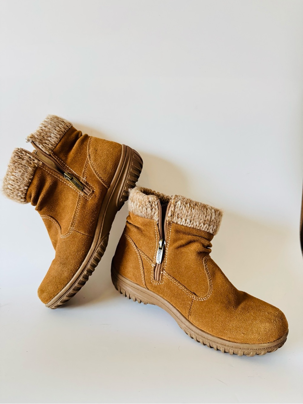 Khombu Women's Fold-Over Suede Ankle Boots - Brown - Picture 2 of 4